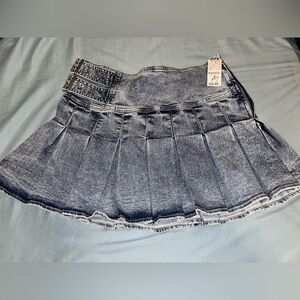 Brand NEW with tag Denim Pleated Skirt with Studded Waistband